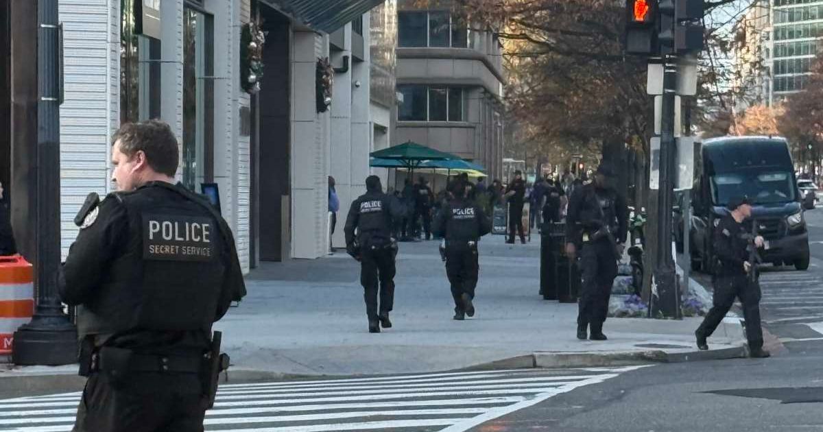 A suspect was hospitalized and taken into custody after shooting 2 National Guard members just blocks from the White House (X/@MikeCarterTV)