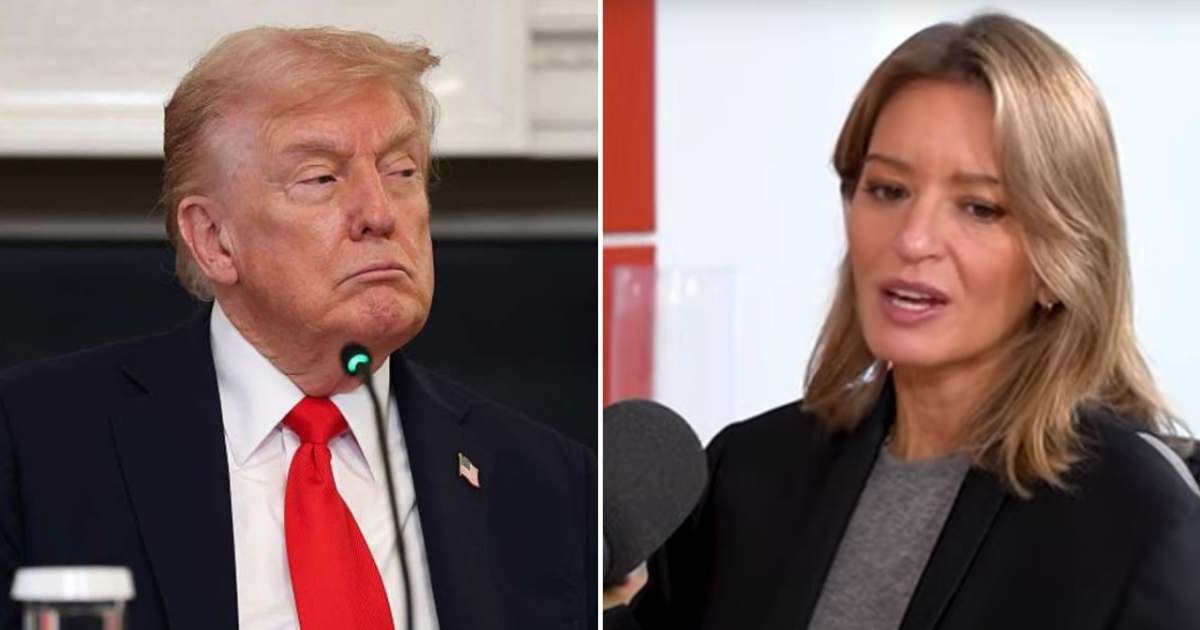 MS NOW host noted that  Donald Trump stays very visible, enjoys holding press conferences, and engages with the media more than Joe Biden (Getty Images, @TheDailyBeast/YouTube)