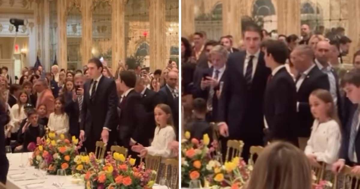 Barron Trump joined Donald Trump and Melania Trump for Thanksgiving dinner at Mar-a-Lago (@elegant_melania_forever/Instagram)