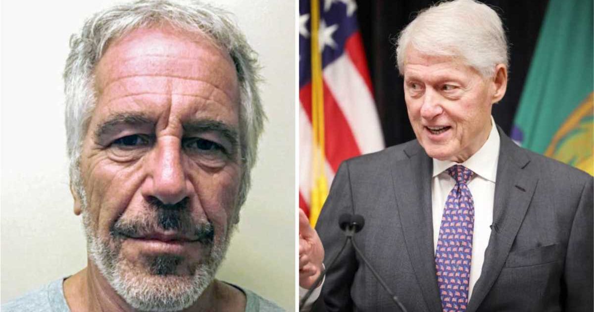 Social media users began recirculating a painting of former President Bill Clinton purportedly found in the financier's New York City apartment (Getty Images)