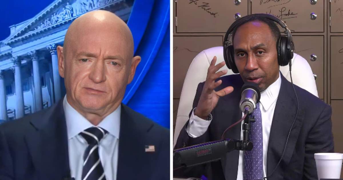 Stephen A Smith slammed Sen Mark Kelly for appearing in a video urging troops to refuse 'illegal orders' (Getty Images)