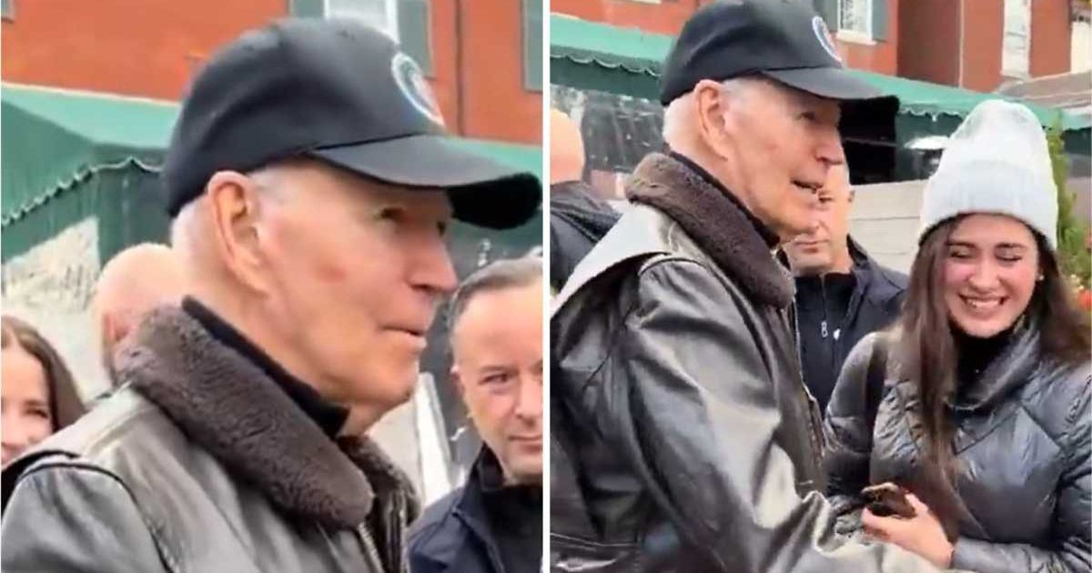 In a viral video, Joe Biden made his way over to Ukrainian women in Nantucket and told them he is going to keep pushing hard for Ukraine (Eric Daugherty/X)