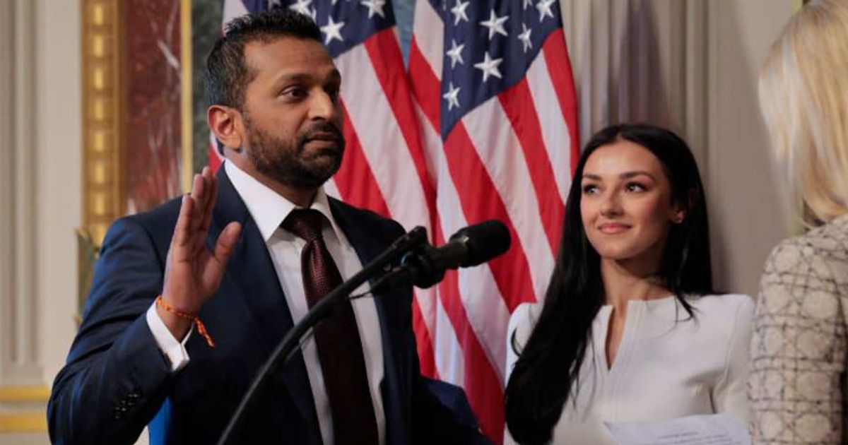 FBI Director Kash Patel explained why his girlfriend, Alexis Wilkins, received a protective detail during a sit-down with Jan Jekielek (Getty Images)