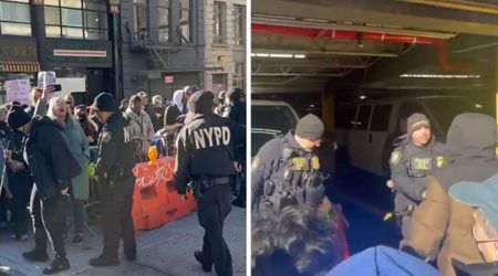 Protesters form human barricade to block ICE agents in Manhattan garage near Canal Street