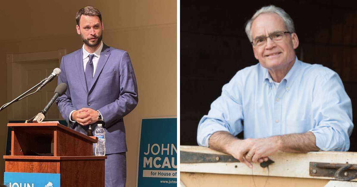 Democrat John McAuliff flipped a GOP‑held seat in Virginia by campaigning against ‘artificial tax’ from massive data centers burdening local residents (Instagram/@gearyhiggins, X/@McAuliff4VA)