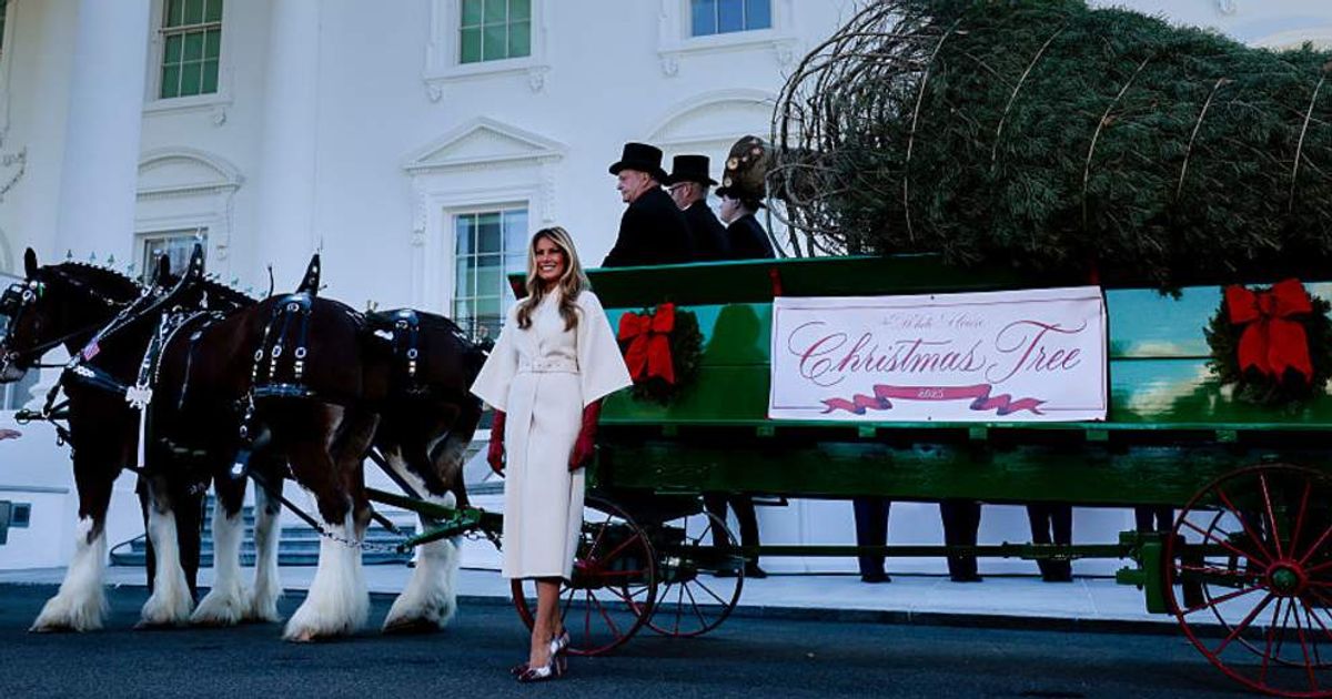 Melania Trump unveils 2025 White House Christmas decor, celebrating American pride, family traditions, and the nation’s upcoming 250th anniversary (Getty Images)