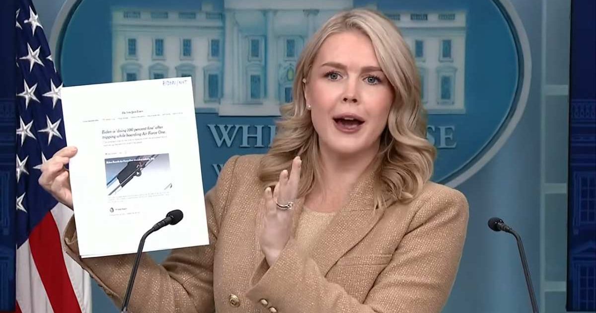 Karoline Leavitt blasted The New York Times for bias in Trump vs Biden coverage, calling journalism standards a ‘historic low’ at a press briefing on Monday, December 1 (Fox News, YouTube)
