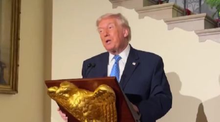 Trump ‘pays respects’ to National Guard members, addresses supporters at WH Christmas party