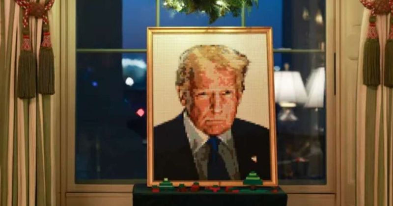 Trump's Lego portrait takes center stage in White House Christmas decorations
