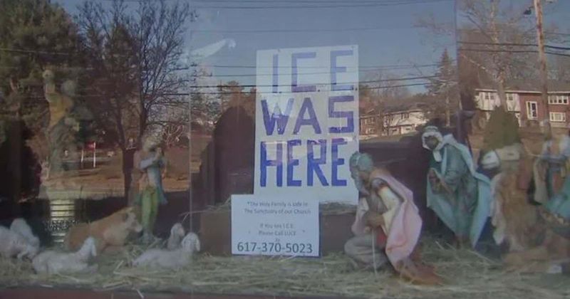 Church accused of 'politicizing Christmas' with empty Nativity scene and ICE message