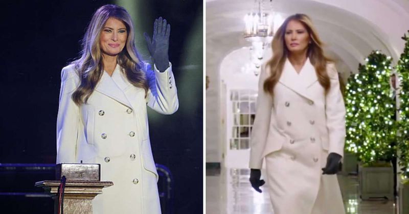 Melania Trump stuns in winter-white at National Christmas Tree lighting
