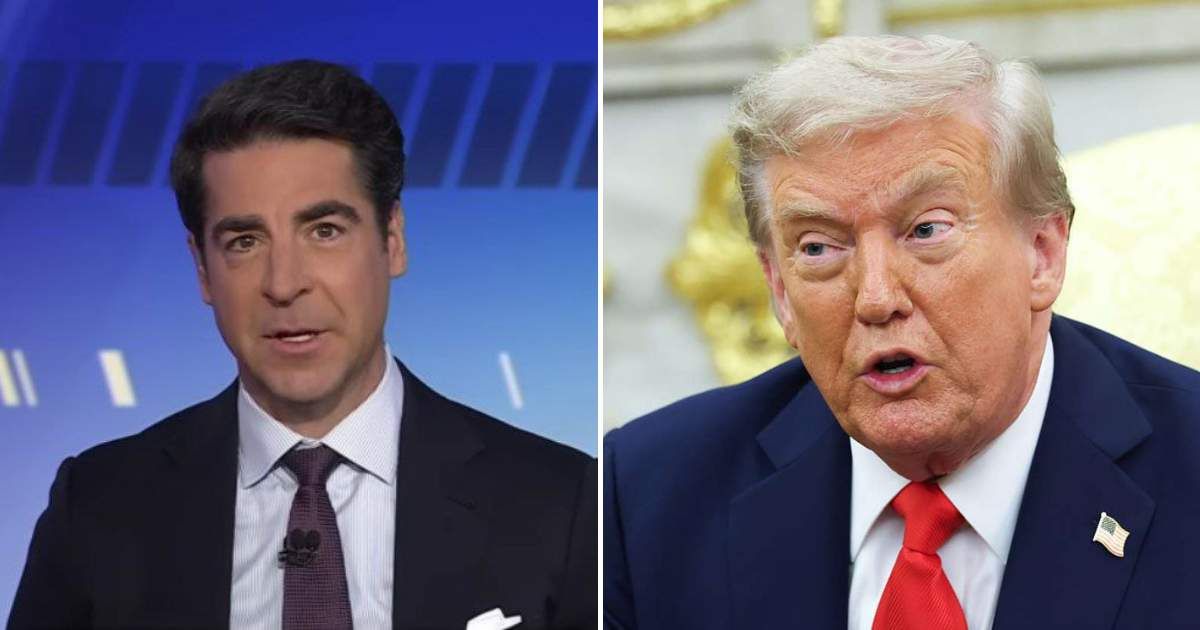 After Jesse Watters finished his monologue about Trump, the co-hosts sat in stunned silence for a moment until Gutfeld burst into laughter (Fox News/YouTube, Getty Images)