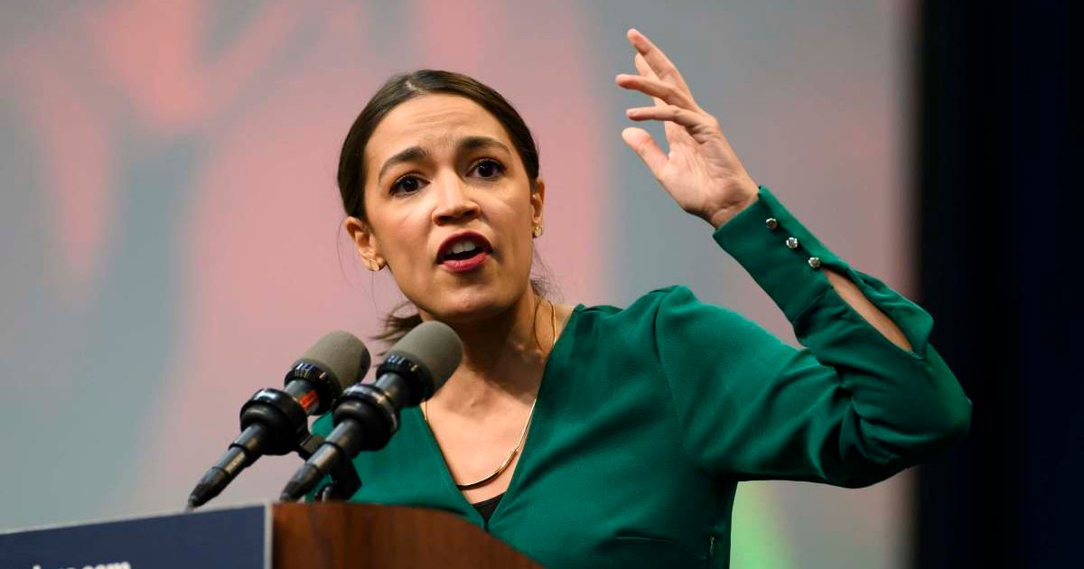 A video circulating on X (formerly Twitter) shows Alexandria Ocasio-Cortez speaking out against Nancy Mace over a proposed bathroom bill (Stephen Maturen/Getty Images)