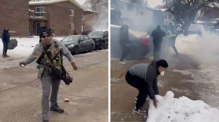 Protesters hurl snowballs at immigration agents trying to arrest crash suspect in Chicago suburb