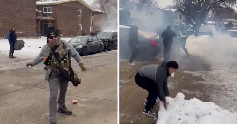 Protesters hurl snowballs at immigration agents trying to arrest crash suspect in Chicago suburb