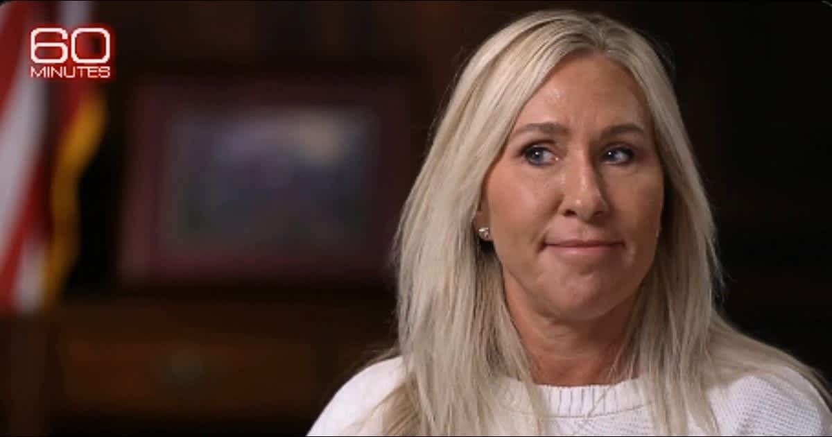 Marjorie Taylor Greene declared MAGA is President Trump's phrase during a CBS interview (@60minutes/X)