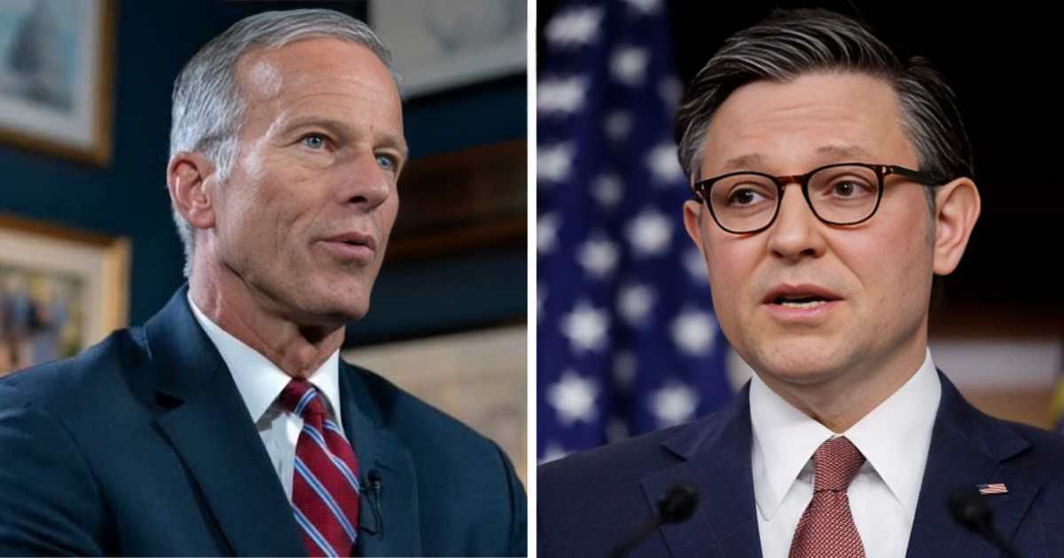 Senate Leader John Thune and Speaker Mike Johnson are struggling to align the GOP's message on affordability as key deadlines approach (Getty Images)