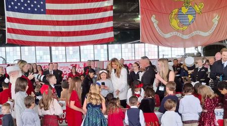 Melania Trump flies with Santa on osprey to join Toys for Tots celebration in Quantico