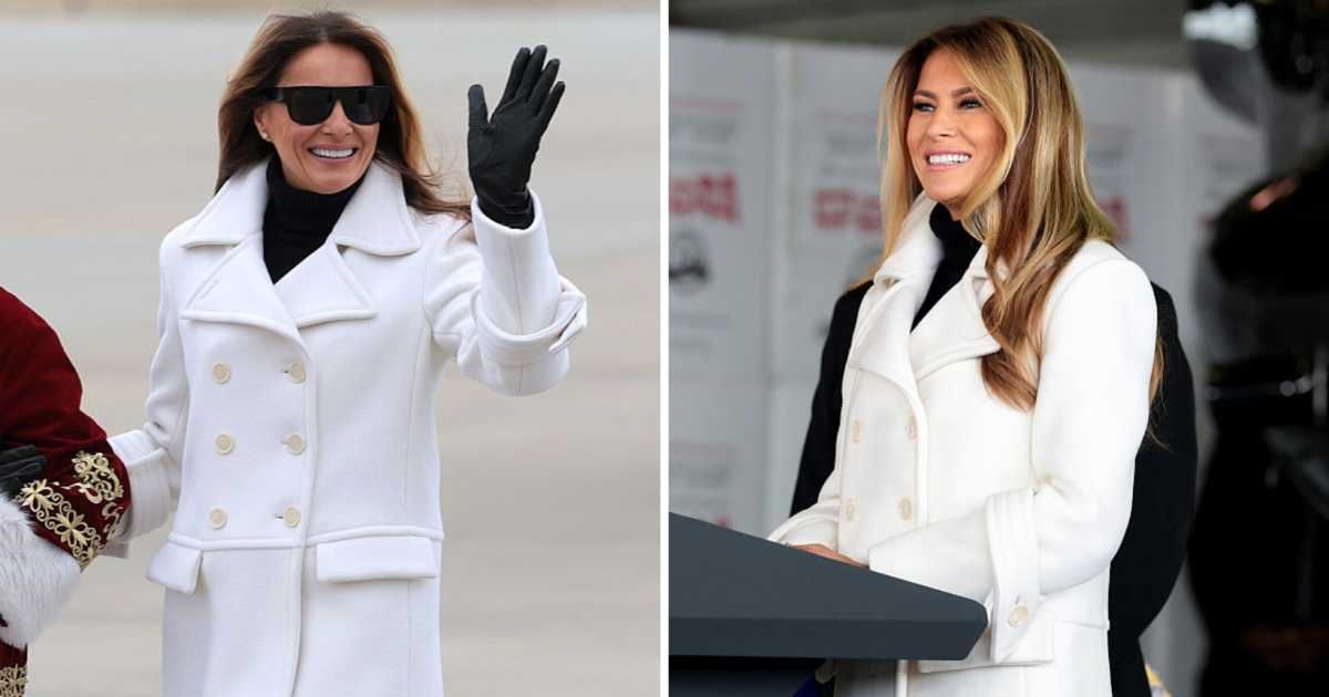 Melania Trump attended a Toys for Tots Charity Drive at Marine Corps Base Quantico on December 8, 2025, in Quantico, Virginia (Getty Images)