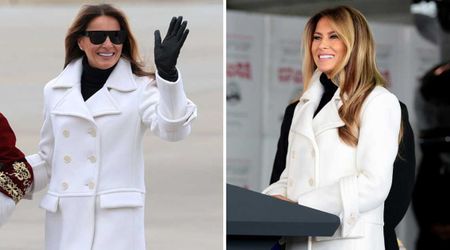 Melania Trump wows in sleek black-and-white ensemble during festive Quantico appearance