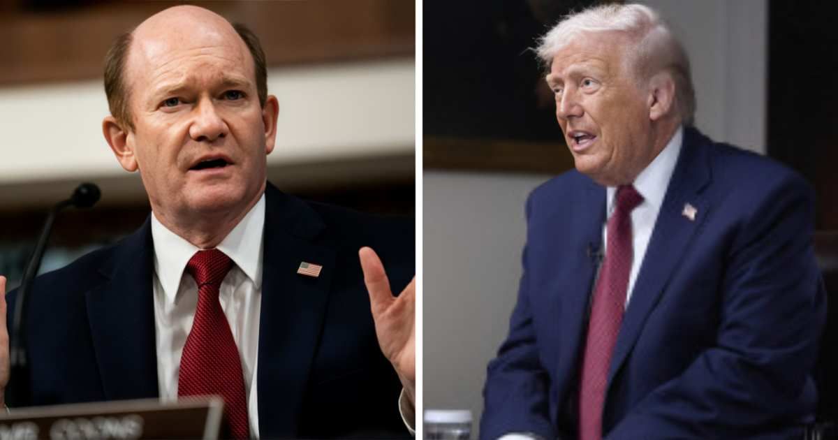 Senator Chris Coons slammed President Donald Trump’s comments on Europe, while Rep Adam Smith said that US partners remained committed to Ukraine (Getty Images, Screengrab/Politico)