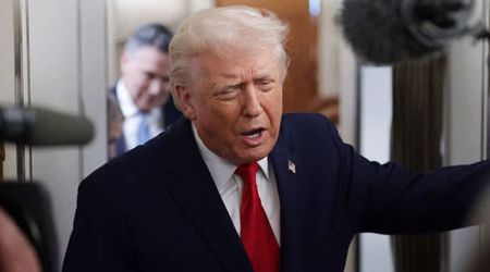 Trump warns reporter for banging into walls of Air Force One: ‘Take it easy with that thing’