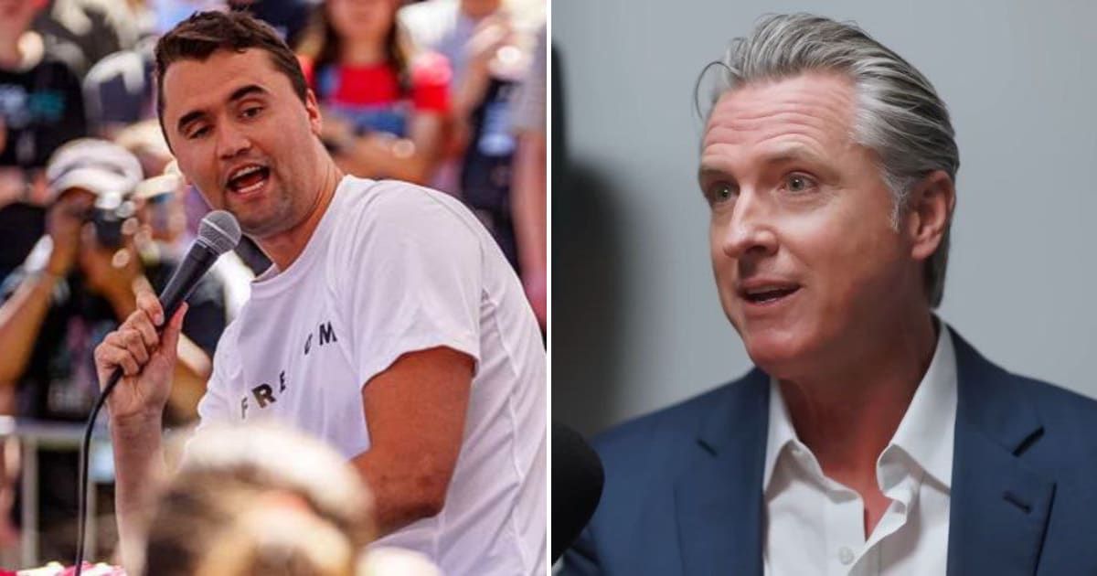 Gavin Newsom said that Charlie Kirk helped him see how Christianity gives millions of Americans belonging, community, and meaning (Getty Images, Ezra Klein Show/YouTube)