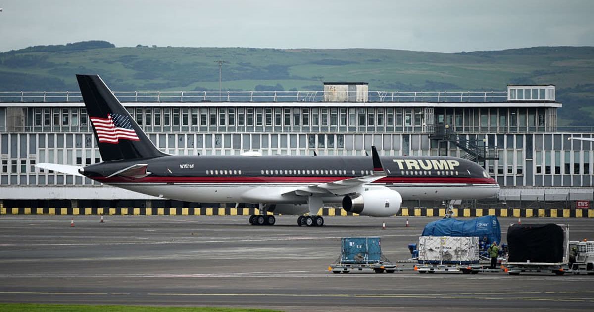 A claim has surfaced on X  that Trump has gifted his famous 'Trump Force One' campaign 737 plane to the Make-A-Wish Foundation (Getty Images) 