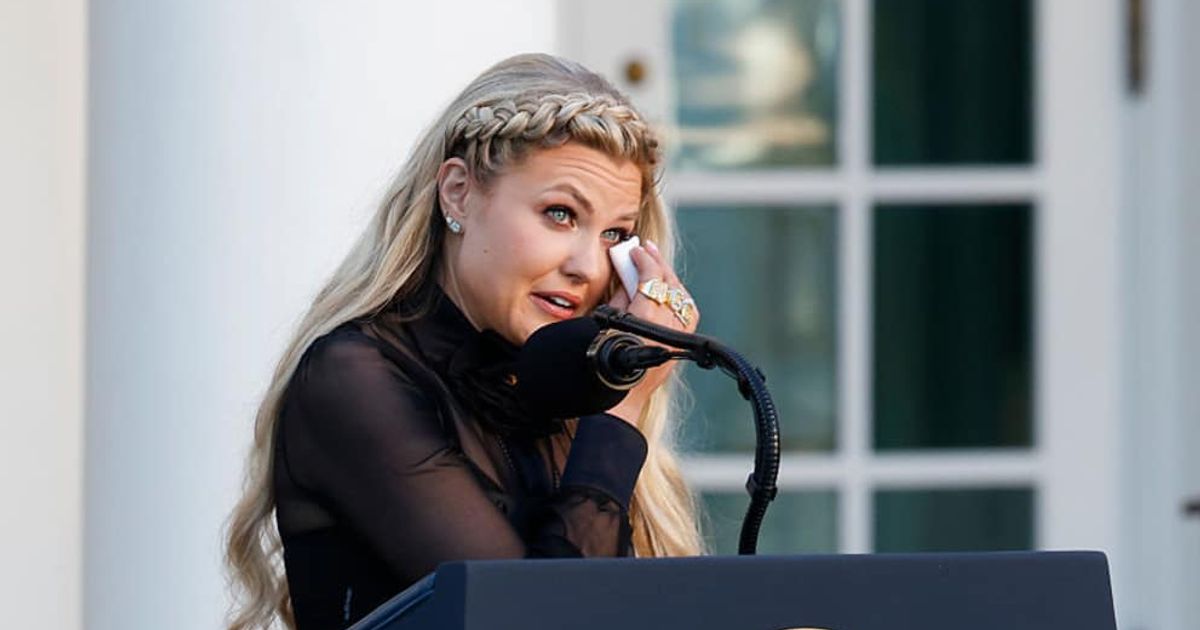 Turning Point USA CEO Erika Kirk slammed conspiracy theorists spreading bonkers claims about her late husband, lamenting the heavy toll on her team (Getty Images)