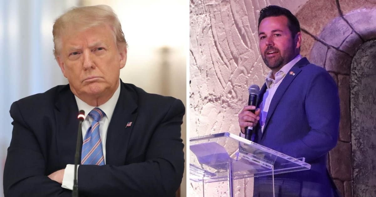 Indiana Lt Gov Micah Beckwith says that the Trump admin threatened to strip the state of federal funding after the State rejected a new congressional map (x/@LGMicahBeckwith; Getty Images)