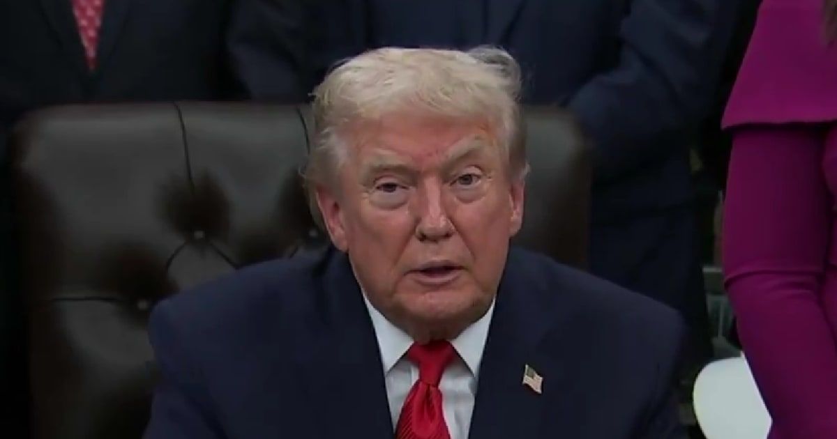 Donald Trump clashed with a reporter on rising healthcare costs during a bill signing ceremony at the Oval Office on Friday, December 12 (Screengrab/CSPAN/X)