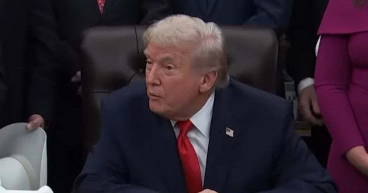 President Donald Trump dismissed newly released Epstein photos, saying Epstein 'had photos with everybody' (@RedWave_Press/X)