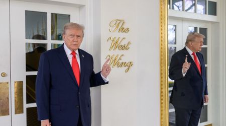 Trump unveils new mirror and bronze lettering at West Wing entrance