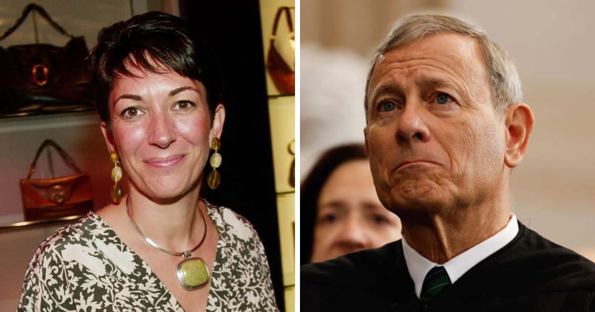 Social media users circulated an image, linking John Roberts to Ghislaine Maxwell (Getty Images)