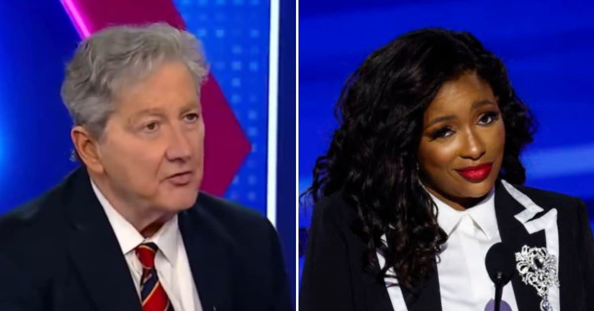 Senator John Kennedy criticized Jasmine Crockett after she entered the Texas Senate race during a televised interview (Screengrab/Fox News, Getty Images)