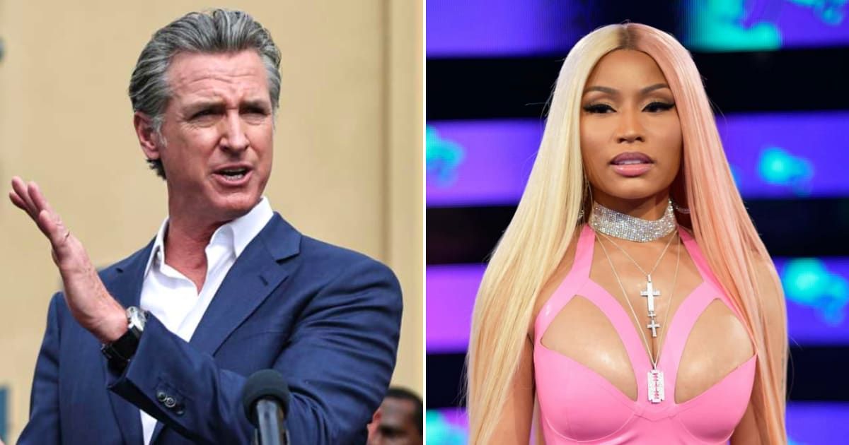 Gavin Newsom faced online criticism after Nicki Minaj attacked his record on transgender policies (Getty Images)