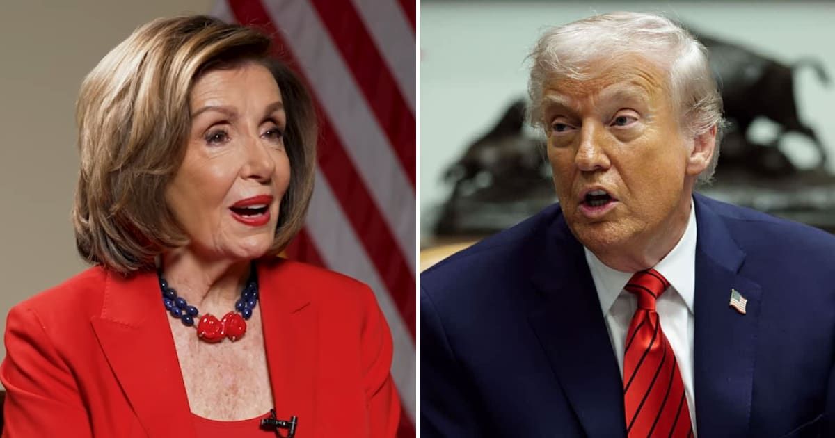 Nancy Pelosi said Donald Trump was the most ‘responsible’ for his own previous impeachment, arguing that his actions left the House no choice (USA Today/YouTube, Getty Images)
