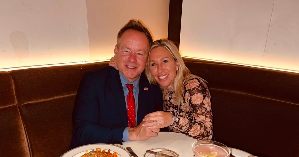 Marjorie Taylor Greene and Brian Glenn announced their engagement in a social media post on December 15 (@brianglenntv/X)