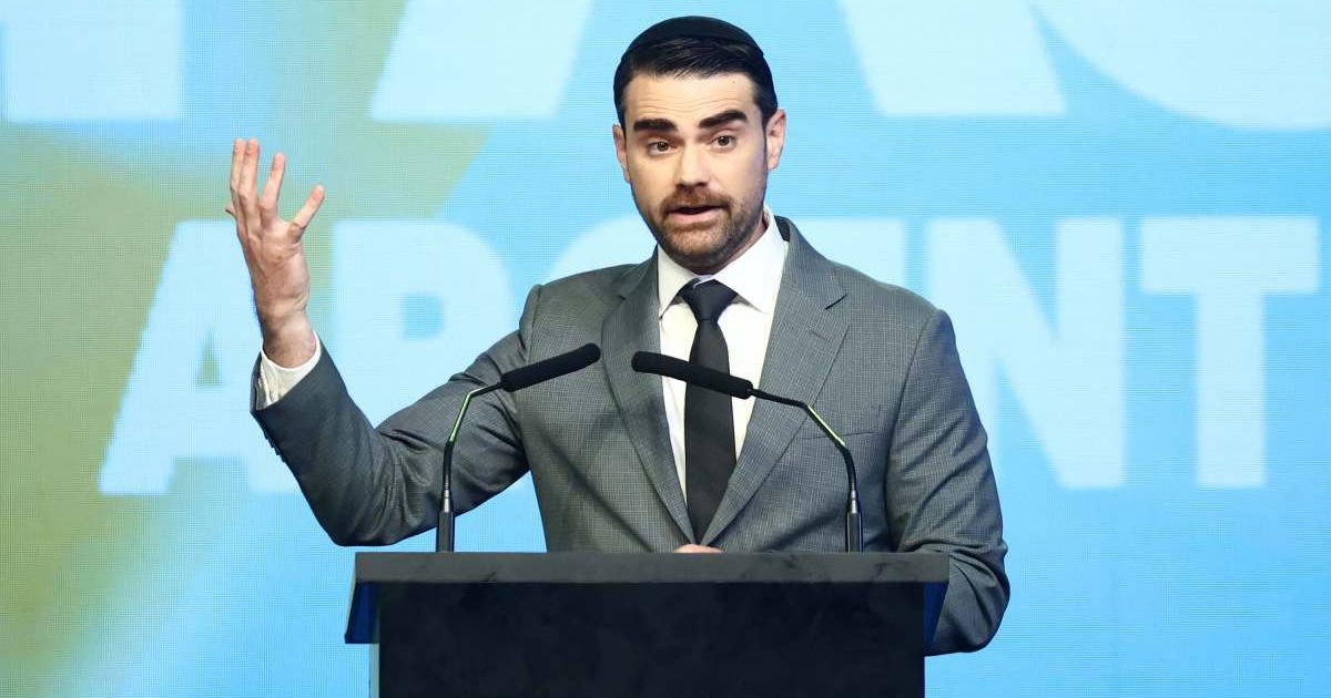 The claim that Ben Shapiro warned that a full release of the Jeffrey Epstein files would destroy Donald Trump’s presidency spread widely on social media (Tomas Cuesta/Getty Images)