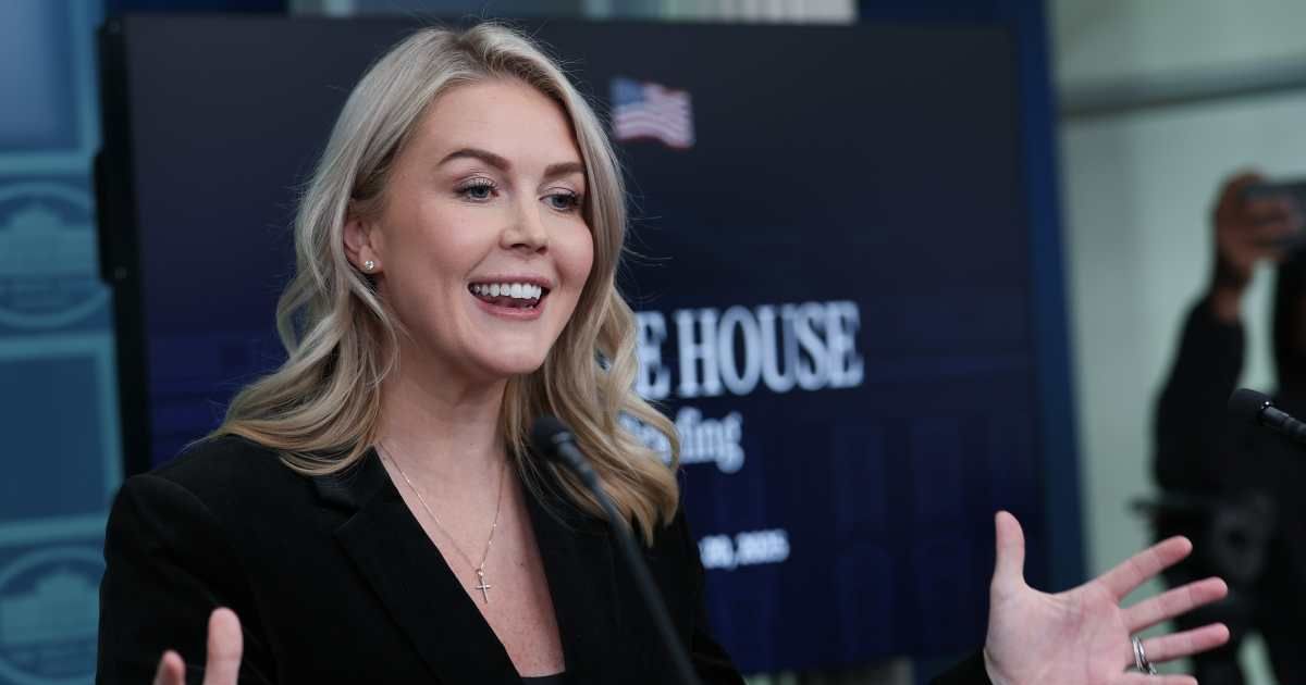 Social media posts claimed Karoline Leavitt said President Donald Trump 'doesn’t care if you’re black, brown, yellow or normal,' spreading across X, Facebook and Threads (Getty Images)