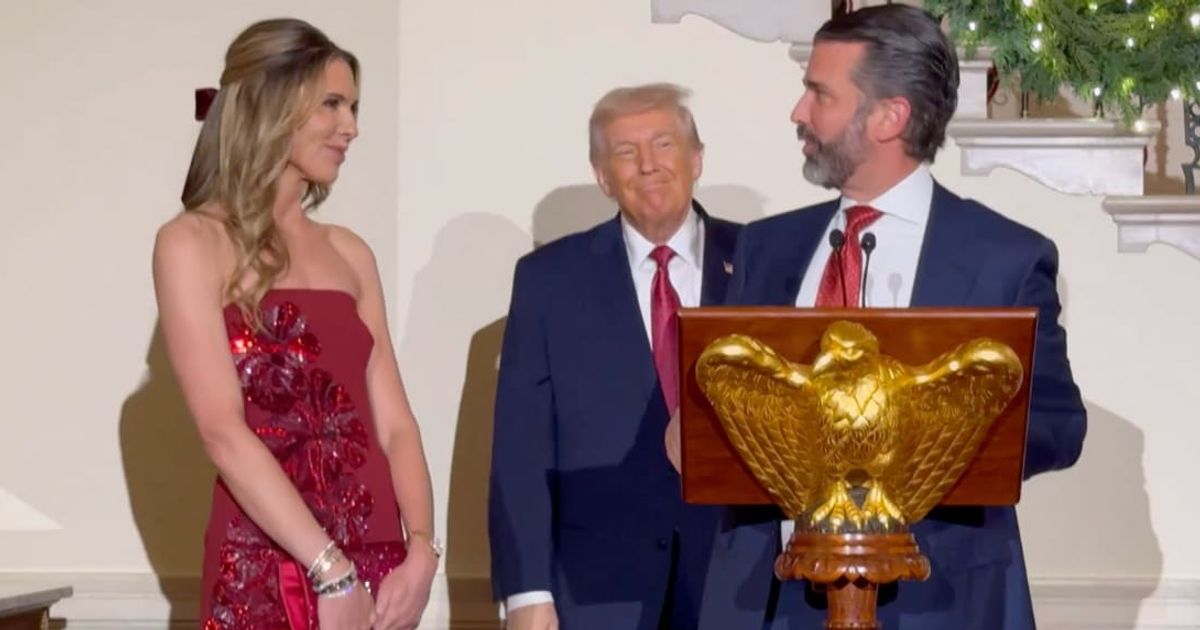 President Donald Trump welcomed Donald Trump Jr’s engagement to Bettina Anderson, marking a new chapter after his split from Kimberly Guilfoyle (@LauraLoomer/X)