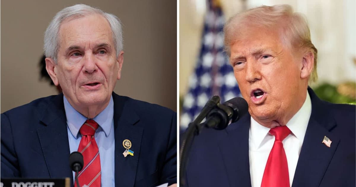 Lloyd Doggett criticized Donald Trump over claims he made about the economy during his address to the nation on Wednesday, December 17 (Getty Images)