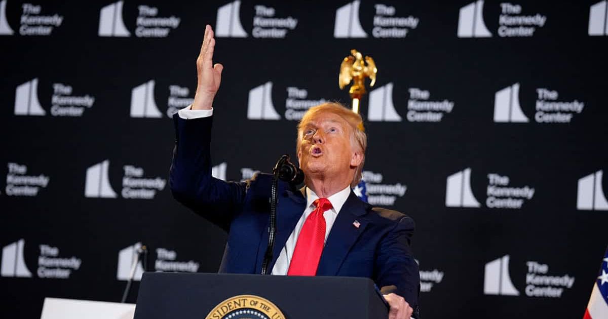 Kennedy Center board voted to add Donald Trump’s name, a unanimous decision announced by Press Secretary Karoline Leavitt that reflected the president's role as board chair (Getty Images)