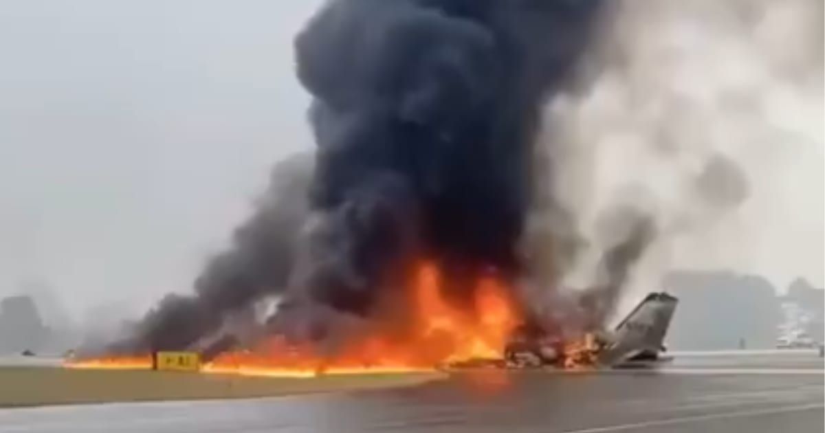 Witness Michael Wingo said he watched a fatal plane crash near Statesville Regional Airport from his porch and was so close that 'I could feel the heat from here' (@GrowthHubX/X)