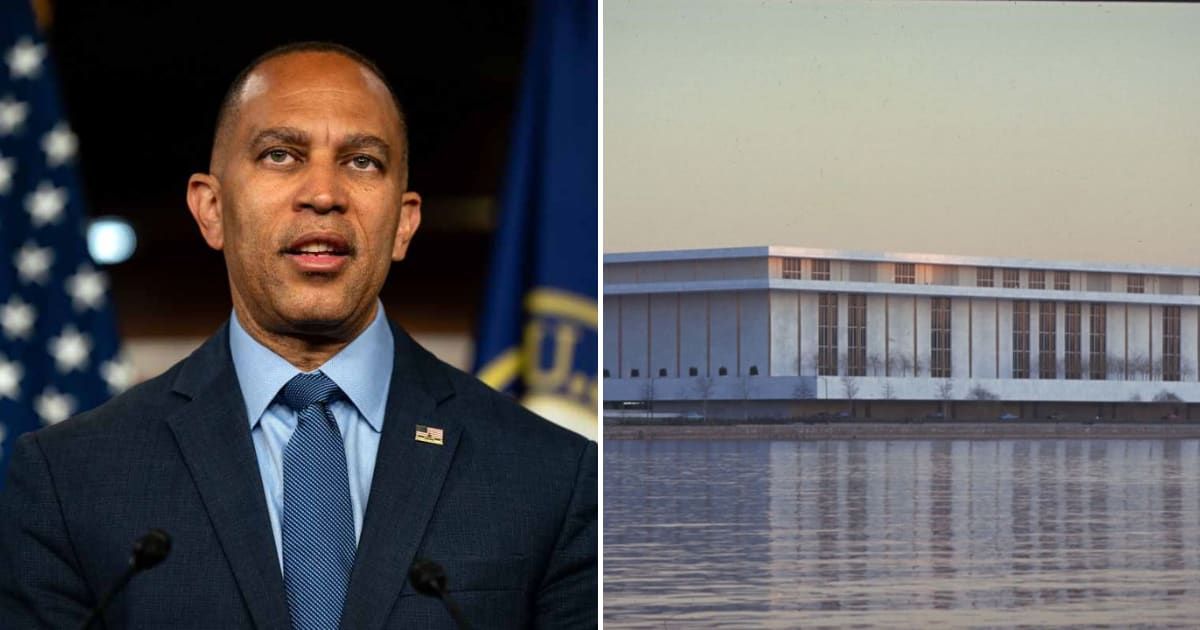 House Minority Leader Hakeem Jeffries condemns the renaming of the Kennedy Center as the Trump-Kennedy Center (Getty Images)