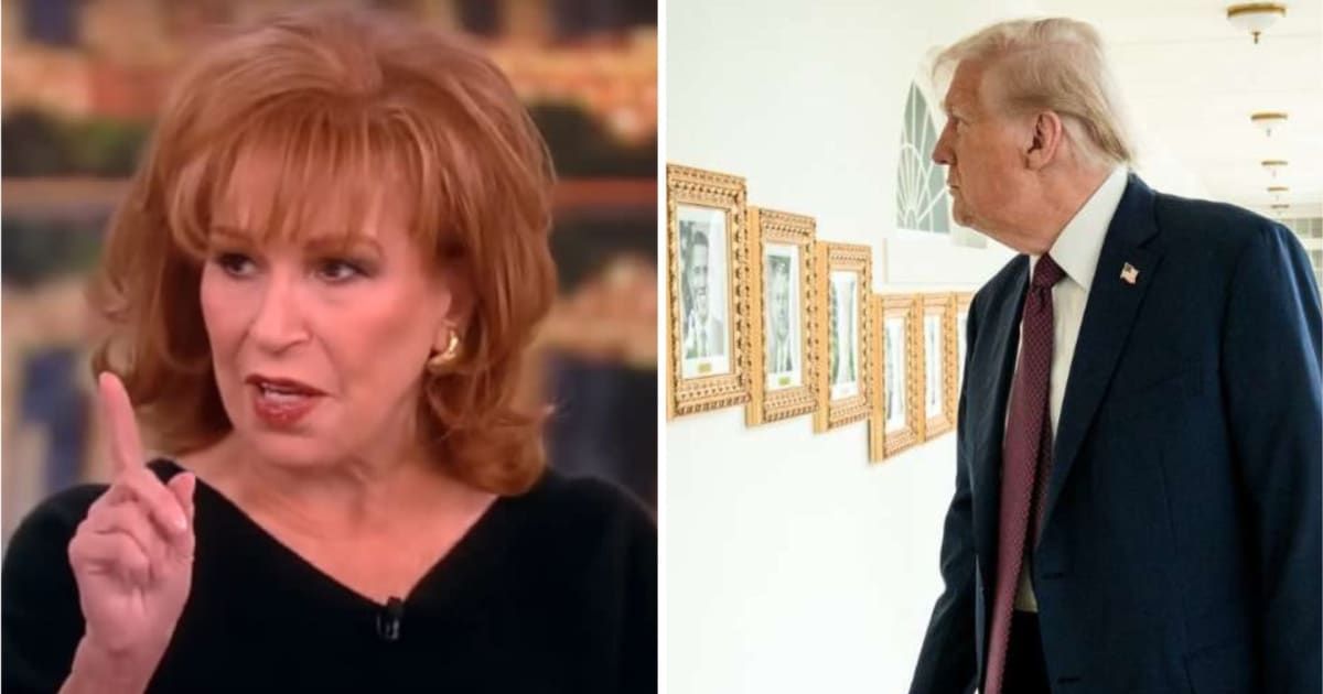 Joy Behar criticized President Donald Trump for mocking Joe Biden and Barack Obama with White House plaques (Getty Images)