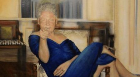 DOJ releases latest Epstein files featuring Bill Clinton in blue dress painting