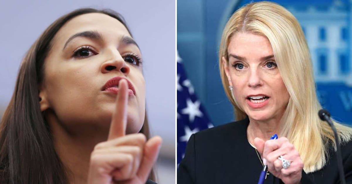 Alexandria Ocasio-Cortez criticized Pam Bondi and the Donald Trump administration over the latest release of Jeffrey Epstein–related documents on Friday, December 19 (Getty Images)
