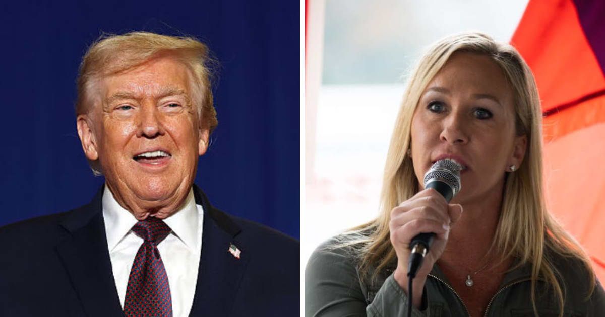 Donald Trump took several jabs at Marjorie Taylor Greene during his rally in North Carolina on Friday, December 19 (Getty Images)