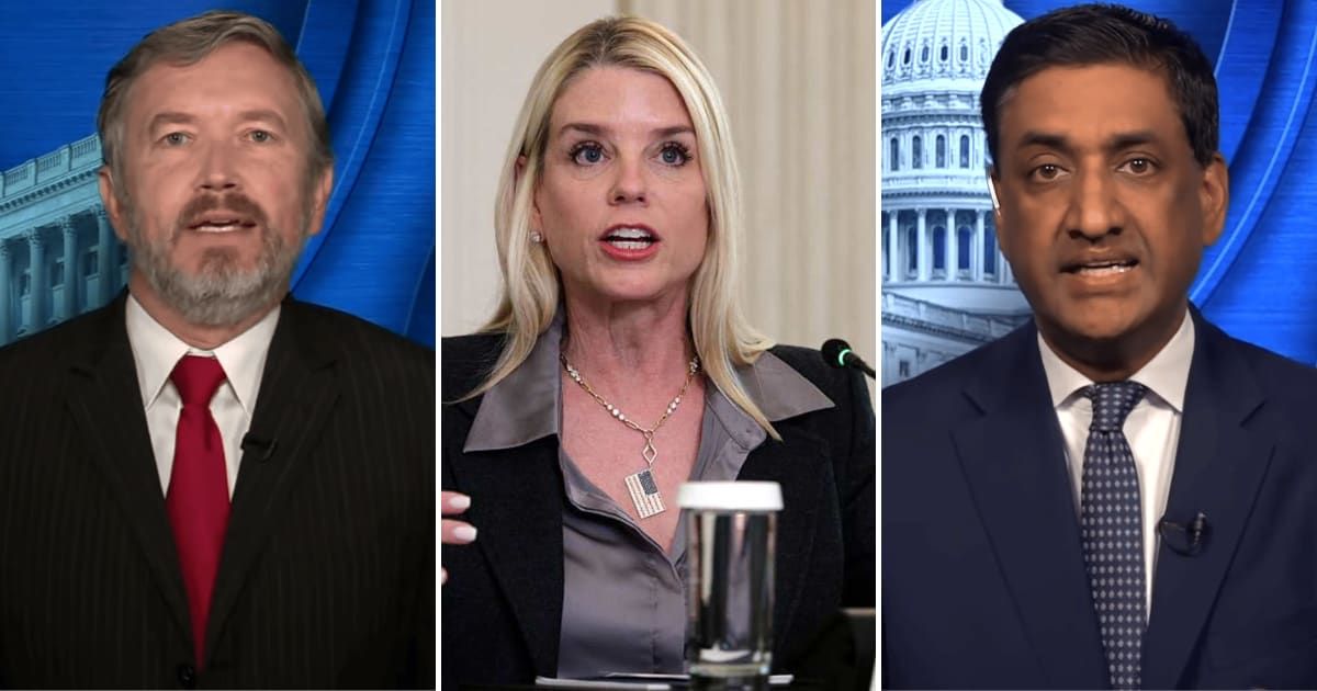 Reps Thomas Massie and Ro Khanna slammed Pam Bondi during their appearance on CBS News' ‘Face the Nation’ on Sunday, December 21 (CBS News/YouTube, Getty Images)